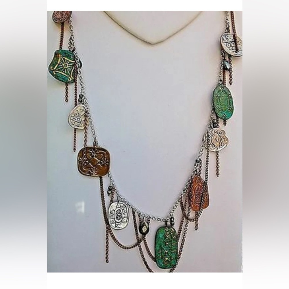 SILPADA Retired "Coin Collector" Necklace N2860 Sterling Silver Mixed Metal